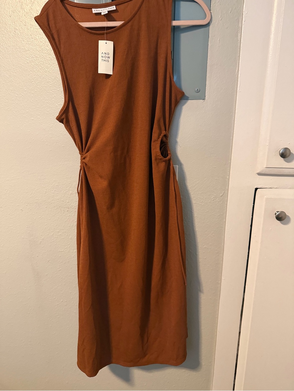 And Now This Rust Side-Knot Midi Dress